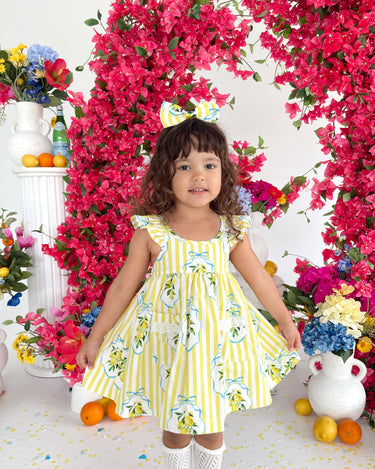 Sorrento Citrus Girls Floral Dress