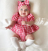 Celeste Holly Baby Girl Gingham Romper