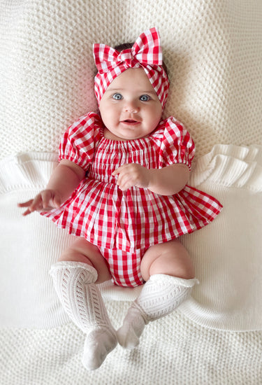 Celeste Holly Baby Girl Gingham Romper