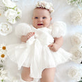 Clementine Matte White Organza Baby Girl Romper