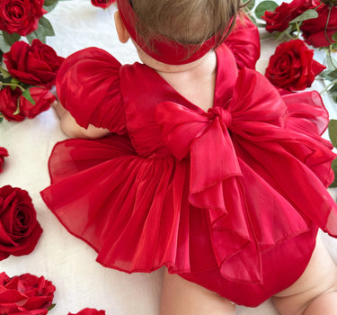 Dolly Ruby Red Baby Girl Romper