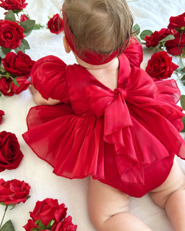 Dolly Ruby Red Baby Girl Romper