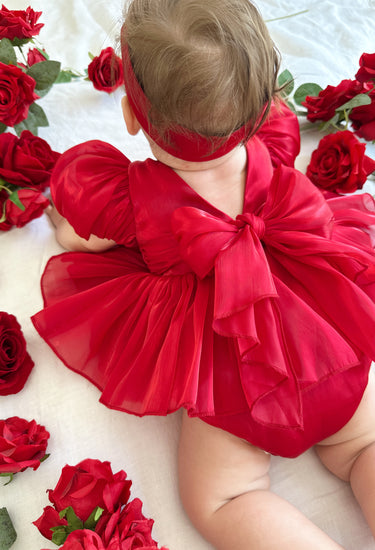 Dolly Ruby Red Baby Girl Romper