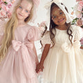 Alette Matte Cream Organza Flower Girl Dress