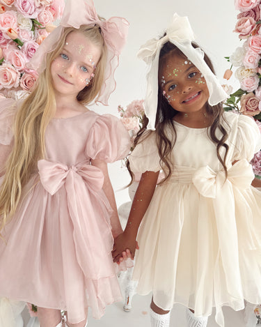 Alette Matte Cream Organza Flower Girl Dress