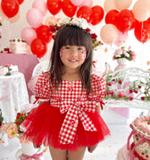 Cherry Lane Red Baby Girl Gingham Romper