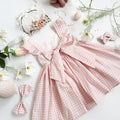 Frankie June Pink Gingham Girls Dress