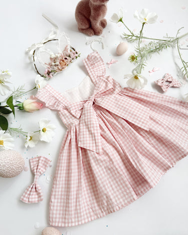 Frankie June Pink Gingham Girls Dress