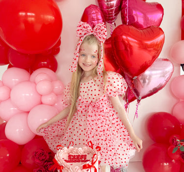 Sweetheart Pink Heart Girls Party Dress