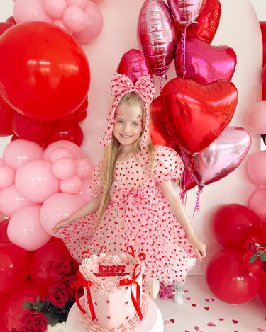 Sweetheart Pink Heart Girls Party Dress