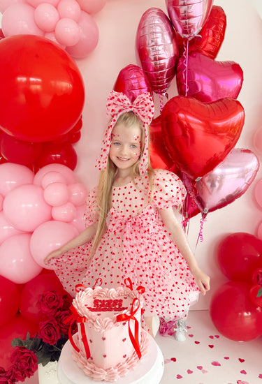 Sweetheart Pink Heart Girls Party Dress