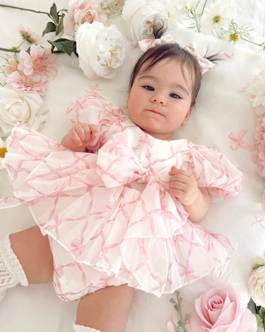 Pretty In Pink Organza Baby Girl Romper