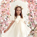 Alette Matte Cream Organza Flower Girl Dress