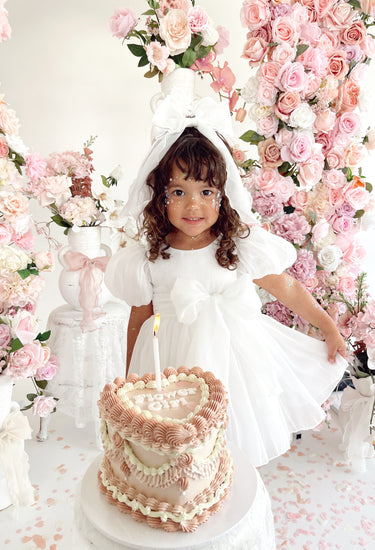 Alette Matte White Organza Girls Hair Bow