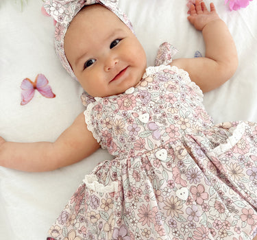 Violet Floral Baby Girl Floral Romper