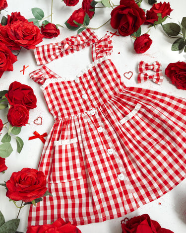 Picnic Red Gingham Girls Dress