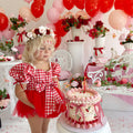 Cherry Lane Red Baby Girl Gingham Romper