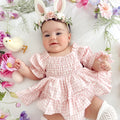 Frankie June Baby Girl Pink Gingham Romper