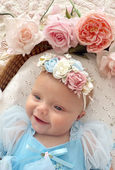 Elina Stretch Baby Girls Flower Crown