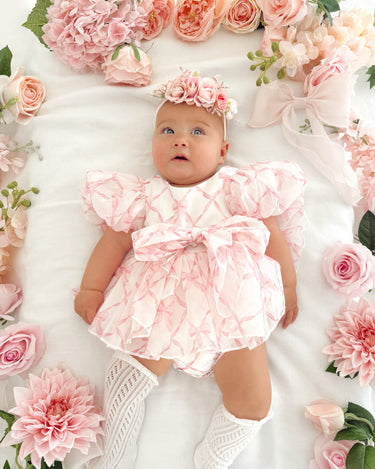 Pretty In Pink Organza Baby Girl Romper