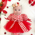 Cherry Lane Red Baby Girl Gingham Romper