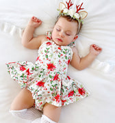 Poinsettia Baby Girl Floral Romper