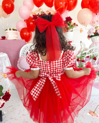 Cherry Pie Red Girls Gingham Dress