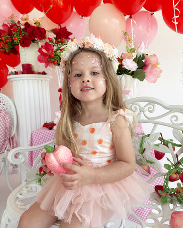 Peach Sorbet Baby Girl Gingham Romper