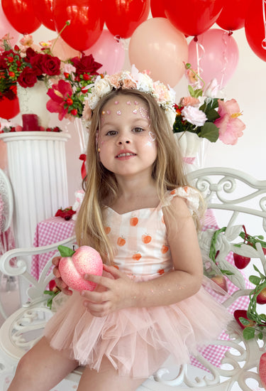 Peach Sorbet Baby Girl Gingham Romper