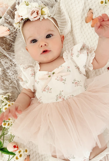 Odessa Flower Baby Girl Romper