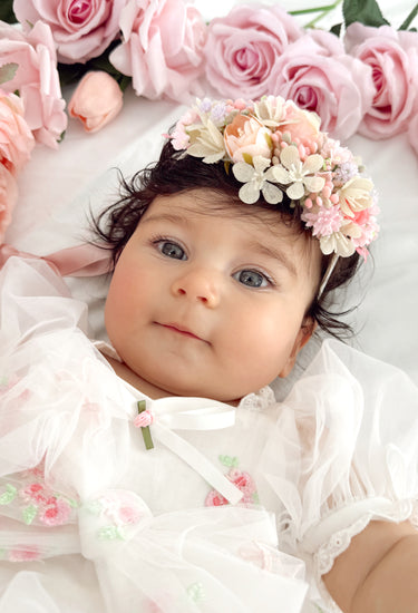 Amour Pink Stretch Baby Flower Crown