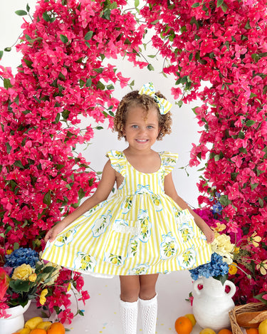 Sorrento Citrus Girls Floral Dress