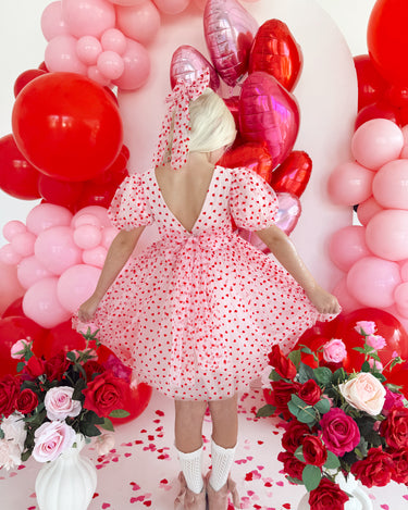 Sweetheart Pink Heart Girls Party Dress