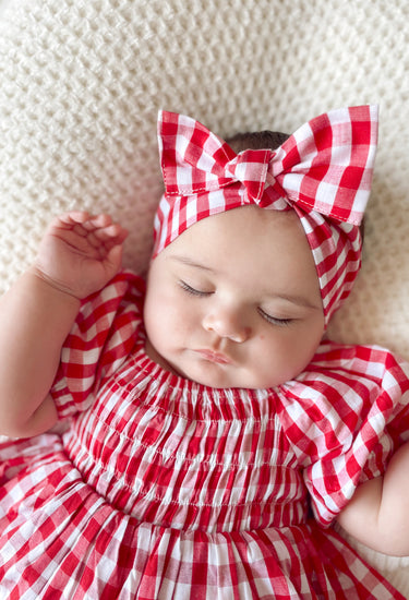 Celeste Holly Red Gingham Baby Girl Hair Accessories