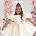 Alette Matte Cream Organza Flower Girl Dress