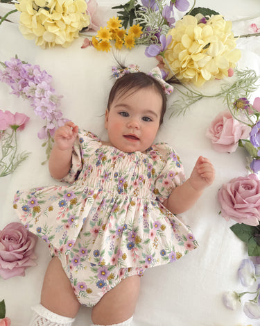 Elina Floral Baby Girl Romper