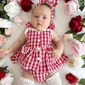 Picnic Red Baby Girl Gingham Romper