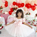 Sweet Strawberry Pink Girls Gingham Dress