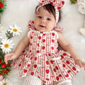 Strawberry Sweetheart Baby Girl Red Floral Romper