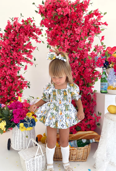 Amalfi Baby Girl Blue Floral Romper