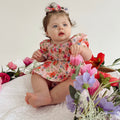 Peach Blossom Baby Girl Floral Romper