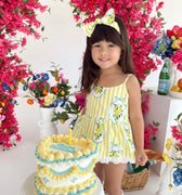Sorrento Citrus Baby Girls Floral Romper