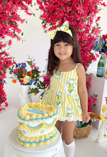 Sorrento Citrus Baby Girls Floral Romper