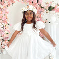 Alette Matte White Organza Flower Girl Dress