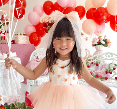 Peach Sorbet Baby Girl Gingham Romper