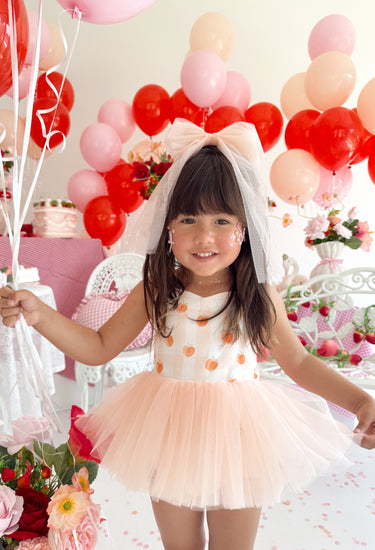 Peach Sorbet Baby Girl Gingham Romper