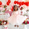 Sweet Strawberry Pink Girls Gingham Dress