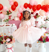 Sweet Strawberry Pink Girls Gingham Dress