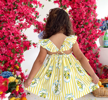 Sorrento Citrus Girls Floral Dress