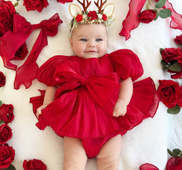 Dolly Ruby Red Baby Girl Romper